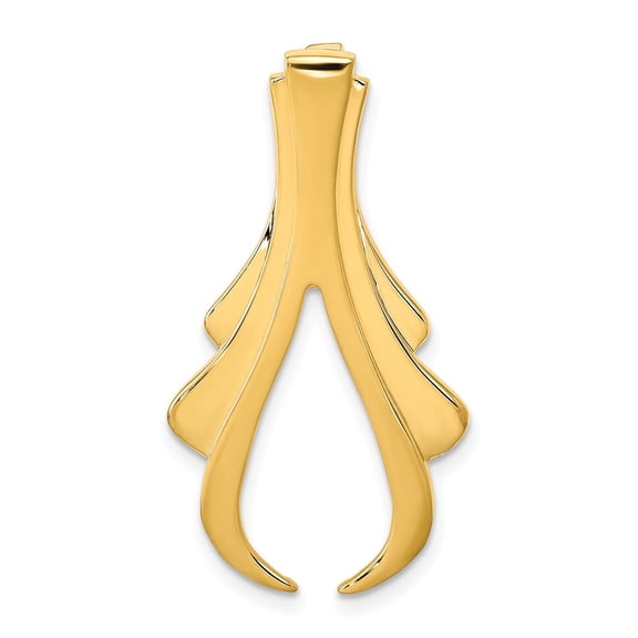 Diamond2Deal 14k Yellow Gold Fancy Omega Slide Charm Pendant for Women (L- 1.3 inch, W- 0.71 inch)