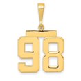 thumbnail image 1 of Diamond2Deal 14k Yellow Gold Medium Polished Number 98 Charm Pendant for Women, 1 of 1