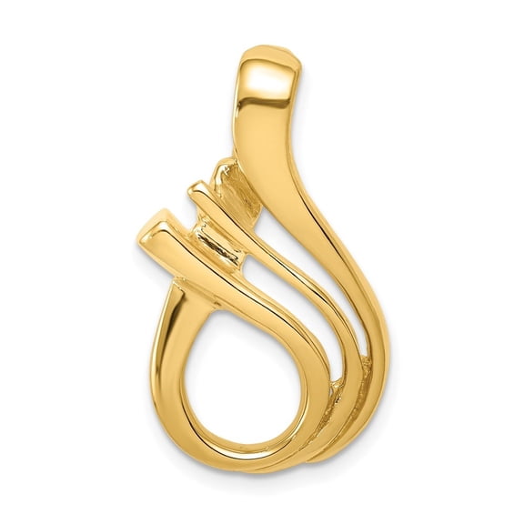 Diamond2Deal 14k Yellow Gold Omega Slide Charm Pendant for Women (L- 1.07 inch, W- 0.67 inch)