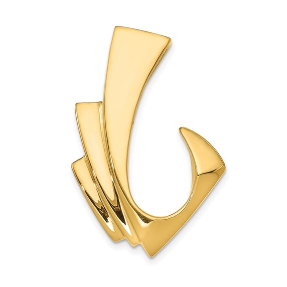 Diamond2Deal 14k Yellow Gold Omega Slide Charm Pendant for Women (L- 1.42 inch, W- 0.91 inch)