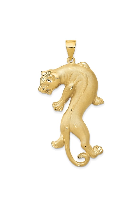 14k Yellow Gold Panther Pendant for Men (L- 2.21 inch, W- 1.11 inch)