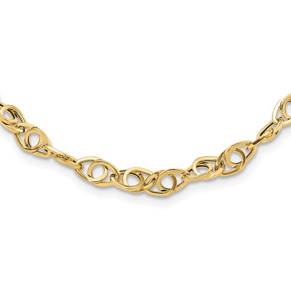 Diamond2Deal 14k Yellow Gold Polished Fancy Link Necklace for Men 18.25"