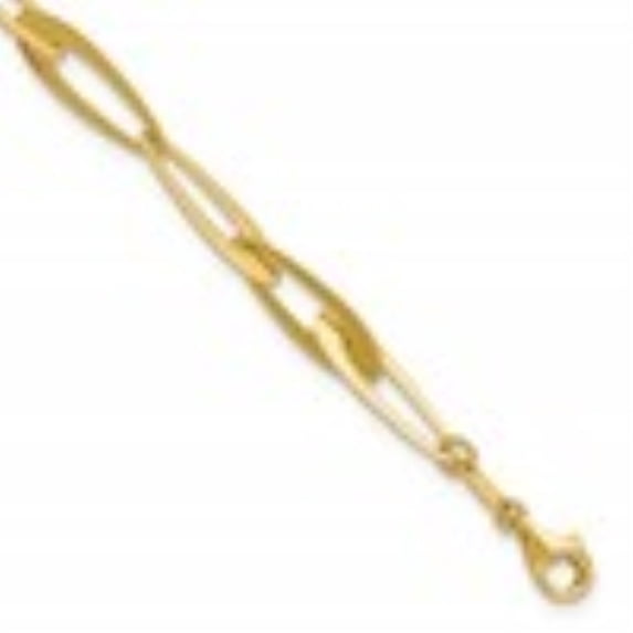Diamond2Deal 14k Yellow Gold Polished Fancy Link w/.25in ext. Bracelet for Women 7"