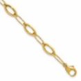 thumbnail image 1 of Diamond2Deal 14k Yellow Gold Polished Fancy Oval and Navette Link Bracelet for Women 7.5", 1 of 2