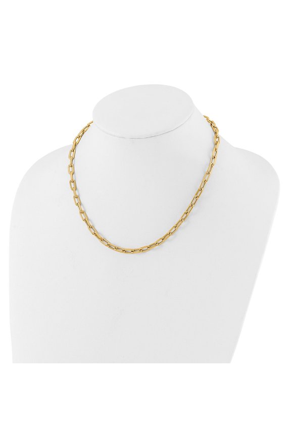 Diamond2Deal 14k Yellow Gold Polished Fancy Toggle Link Cable Chain Necklace for Men 18"