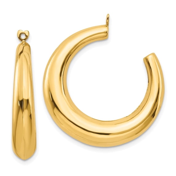 Diamond2Deal 14k Yellow Gold Polished Hollow Hoop for Women (L 1.3 in, W0.2 in)