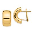 thumbnail image 1 of Diamond2Deal 14K Yellow Gold Omega Back Hoop Earrings for Women, 1 of 4