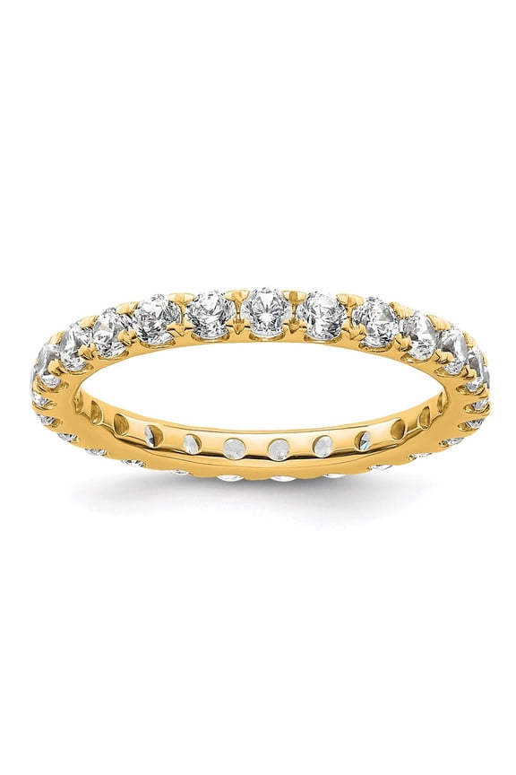 14k Yellow Gold Polished Size 4 U-Shared Prong 1 carat Diamond Complete Eternity Band for Women