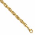 thumbnail image 1 of Diamond2Deal 14k Yellow Gold Polished/Textured/Dia-Cut Twisted Link Bracelet for Women 7.5", 1 of 2