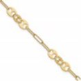 thumbnail image 1 of Diamond2Deal 14k Yellow Gold Polished and Diamond-Cut Fancy Link Bracelet for Women 7", 1 of 2