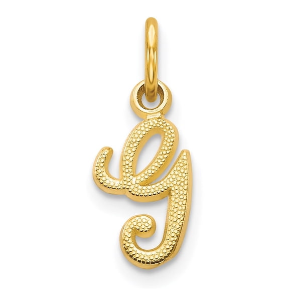 Diamond2Deal 14k Yellow Gold Script Letter G Initial Pendant for Women