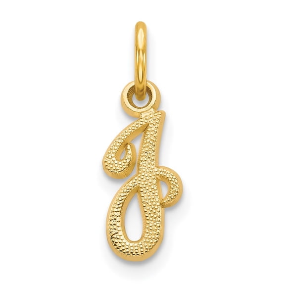 Diamond2Deal 14k Yellow Gold Script Letter J Initial Pendant for Women