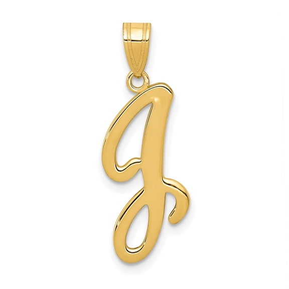 Diamond2Deal 14k Yellow Gold Script Letter J Initial Pendant for Women
