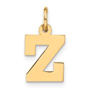 Diamond2Deal 14k Yellow Gold Small Block Initial Z Charm for Women