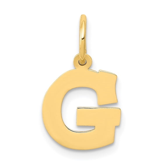 Diamond2Deal 14k Yellow Gold Small Block Letter G Initial Pendant for Women