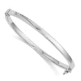 thumbnail image 1 of Diamond2Deal 14k Yellow Gold with White Rhodium Plating Hinged Bangle Bracelet for Women 6.75", 1 of 4