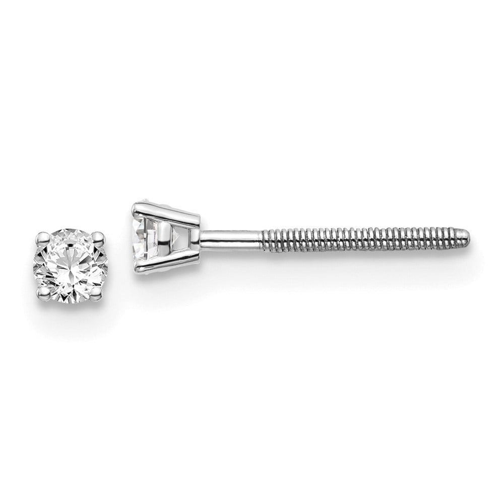 Diamond2Deal 14kw .15ct SI3 G-I Diamond Stud Thread on/off Post Earrings