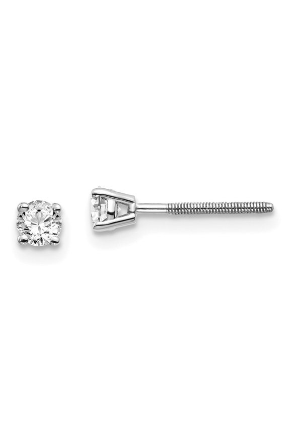 14kw .25ct VS2/SI1 G-I Diamond Stud Thread on/off Post Earrings