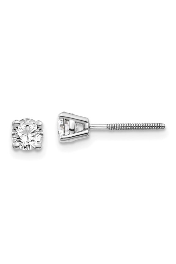14kw .50ct SI3 G-I Diamond Stud Thread on/off Post Earrings