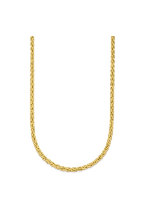 18K Two-Tone Gold Green Gold 2.8mm Solid Spiga Chain Necklace for Women 30"