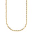 thumbnail image 1 of Diamond2Deal 18K Yellow Gold Polished 2.4mm Solid Flat Oval Link Chain Necklace for Women 24", 1 of 1