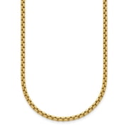 Diamond2Deal 18K Yellow Gold Polished 3.2mm Solid Round Box Chain Necklace for Women 18"