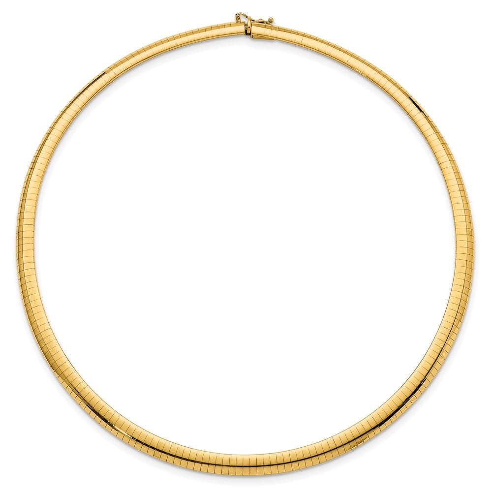 DIAMOND2DEAL 18K Yellow Gold Polished 6mm Solid Domed Omega Necklace for Women 20"