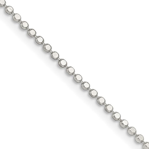 Diamond2Deal 925 Sterling Silver 1.15mm Square Fancy Beaded Chain Necklace for Women 20"