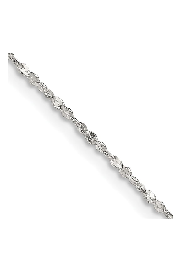 925 Sterling Silver 1.4mm Twisted Serpentine Chain Necklace for Women 24"