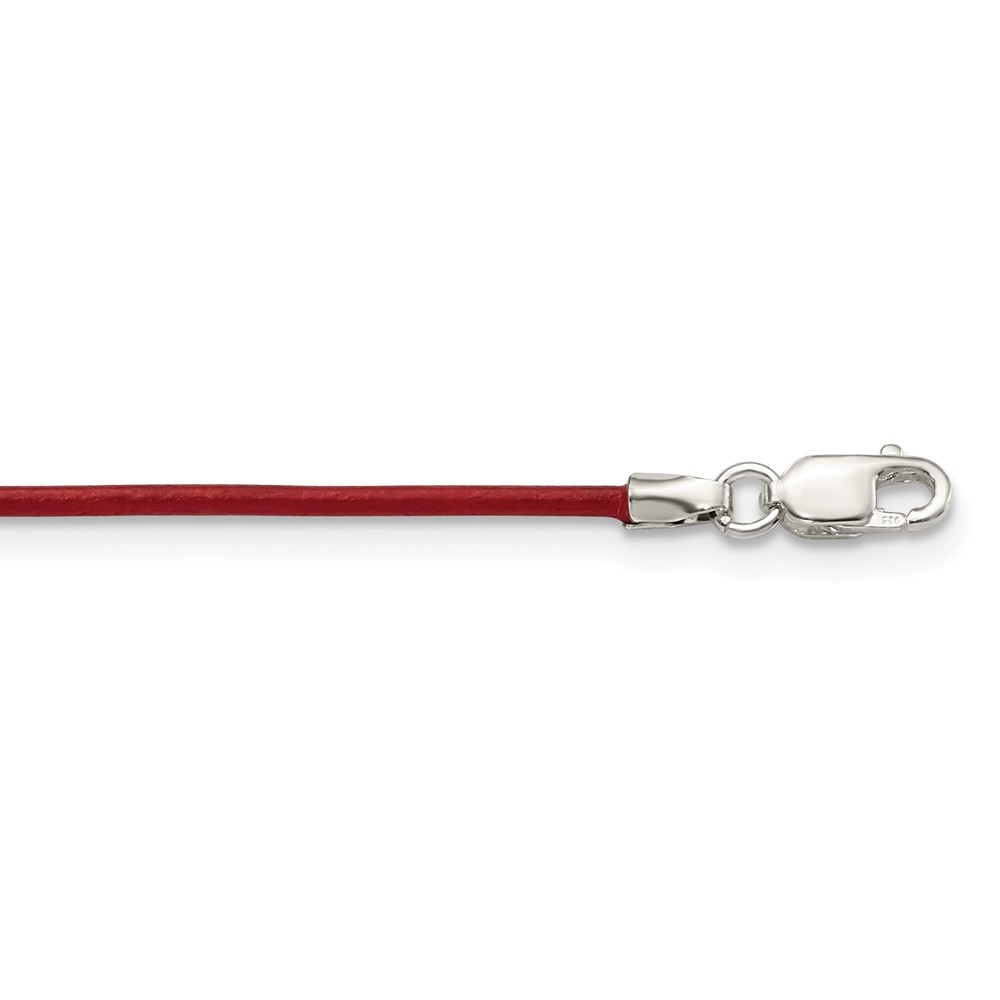Diamond2Deal 925 Sterling Silver 1.5mm Poppy Leather Cord Necklace for Women 16"