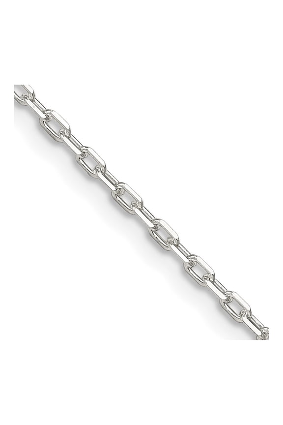 925 Sterling Silver 1.65mm Diamond-cut Long Link Cable Chain Necklace for Women 26"