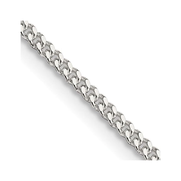 Diamond2Deal 925 Sterling Silver 1.75 mm Curb Chain Necklace for Women 28"