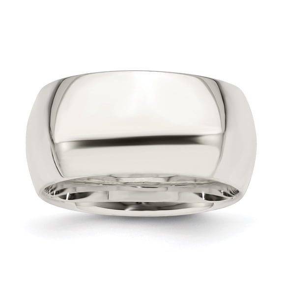 Diamond2Deal 925 Sterling Silver 10mm Comfort Fit Band Ring for Women Size 11