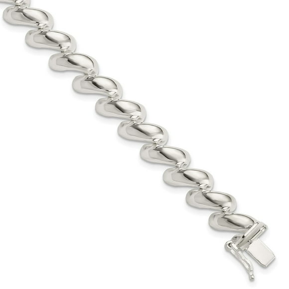 Diamond2Deal 925 Sterling Silver 10mm San Marco Link Chain Bracelet for Men 7"