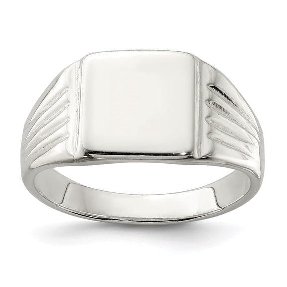 Diamond2Deal 925 Sterling Silver 11mm Open Back Signet Ring Size 10 for Men's