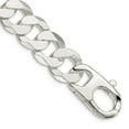 thumbnail image 1 of Diamond2Deal 925 Sterling Silver 16mm Flat Curb Chain Bracelet for Men 9", 1 of 2