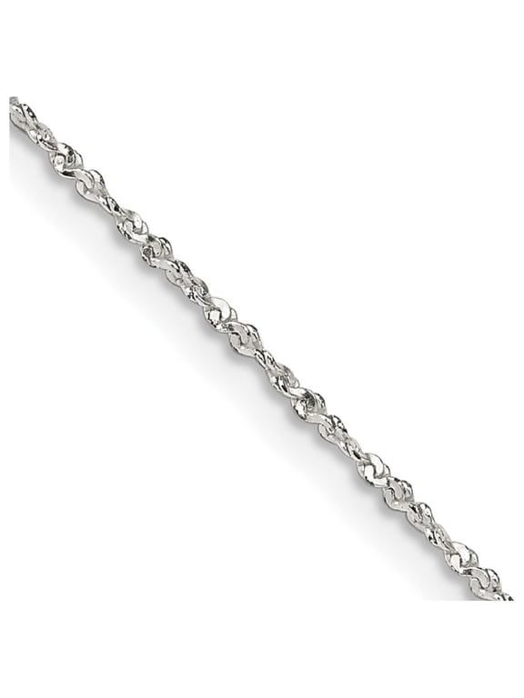 925 Sterling Silver 1mm Twisted Serpentine Chain Necklace for Women 18"