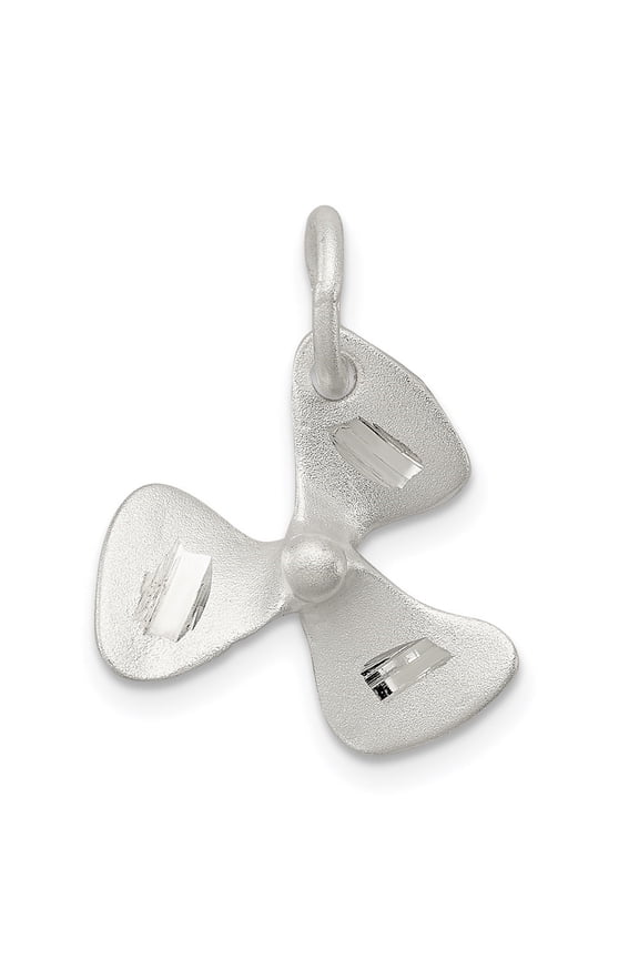 925 Sterling Silver 3D D/C Boat Propeller Charm Pendant for Women (L- 0.63 in, W-0.63 in)