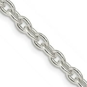 Diamond2Deal 925 Sterling Silver 4.5mm Cable Chain Necklace for Women 20