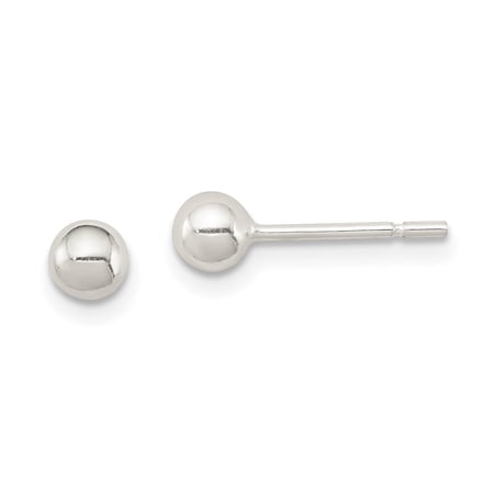 Diamond2Deal 925 Sterling Silver 4mm Ball Earrings for Women