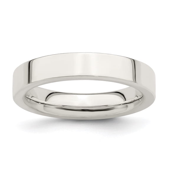 Diamond2Deal 925 Sterling Silver 4mm Comfort Fit Flat Band Ring for Women Size 7