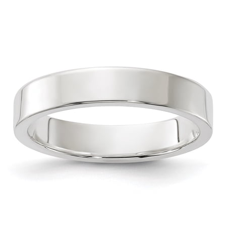 Diamond2Deal 925 Sterling Silver 4mm Flat Polished Wedding Band Ring Size 4 for Women