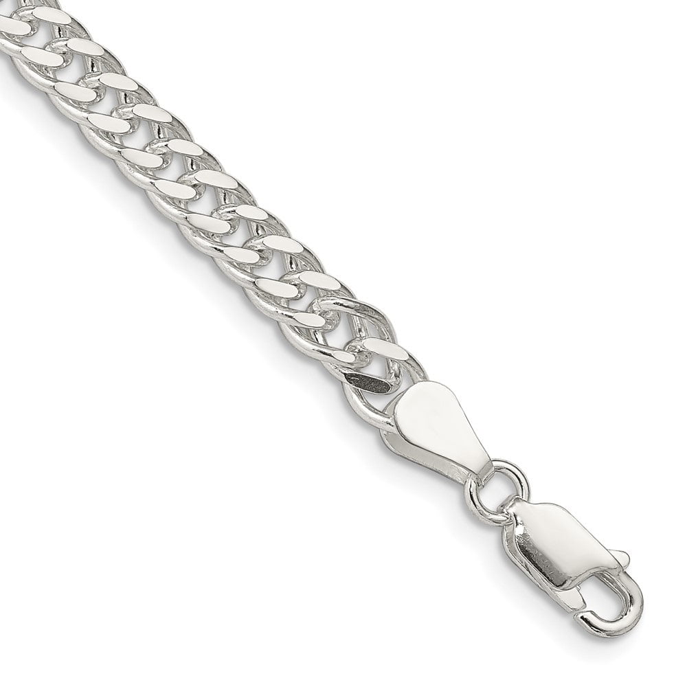 Diamond2Deal 925 Sterling Silver 5.5mm Rambo Link Chain Bracelet for Men 7"