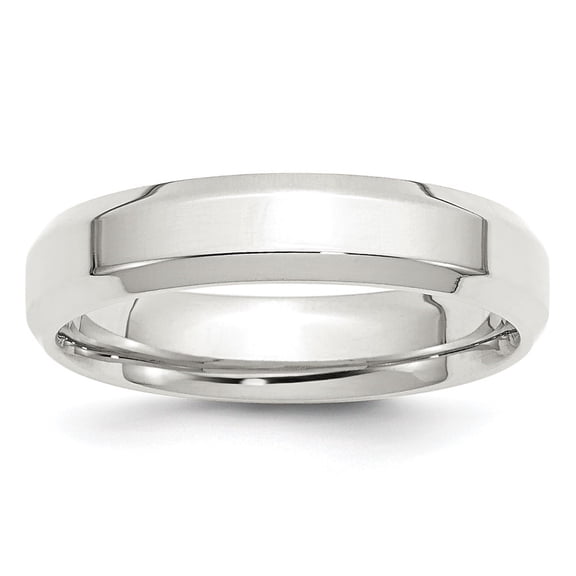 Diamond2Deal 925 Sterling Silver 5mm Beveled Edge Band Ring for Women Size 9