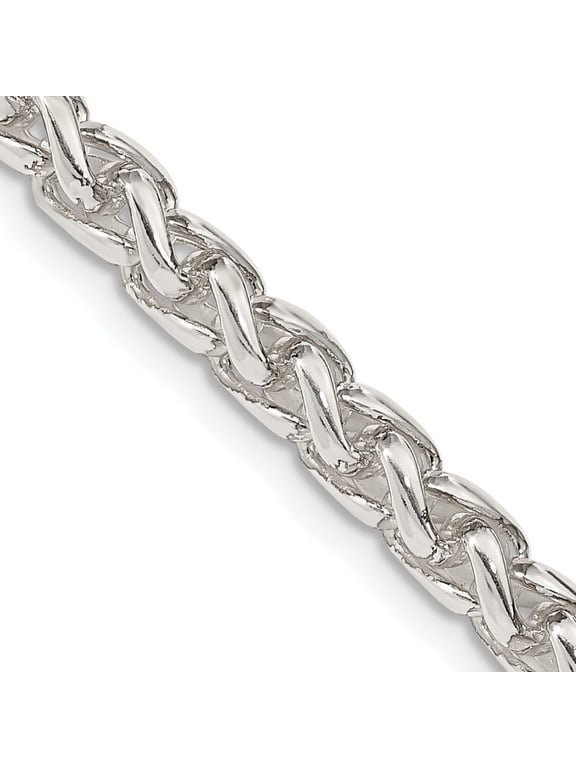 Diamond2Deal 925 Sterling Silver 5mm Round Spiga Chain Necklace for Women 18"