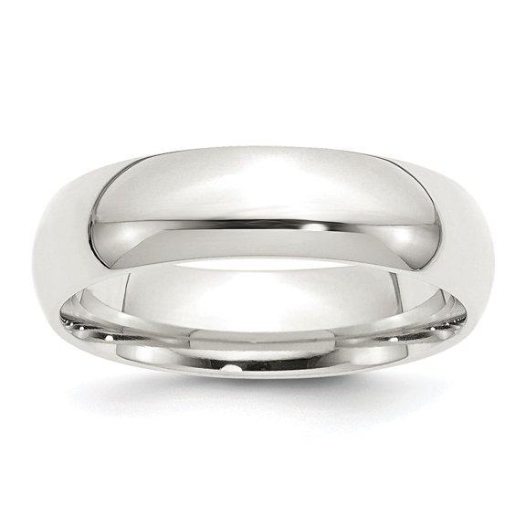Diamond2Deal 925 Sterling Silver 6mm Comfort Fit Band Ring for Women Size 10
