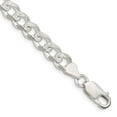thumbnail image 1 of Diamond2Deal 925 Sterling Silver 7.5mm Pave Curb Chain Bracelet for Men 8", 1 of 6