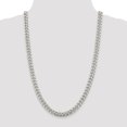 thumbnail image 1 of Diamond2Deal 925 Sterling Silver 8.5mm Domed with Side Diamond-Cut Curb Chain Necklace for Men 26", 1 of 5