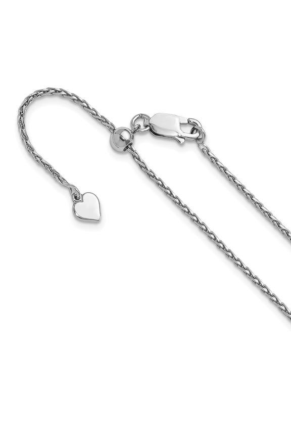 925 Sterling Silver Adjustable 1.5 mm Diamond-cut Spiga Chain Necklace for Women 30"