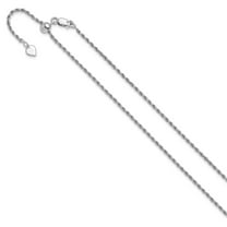 Diamond2Deal 925 Sterling Silver Adjustable 2mm Diamond-Cut Rope Chain Necklace for Women 22"